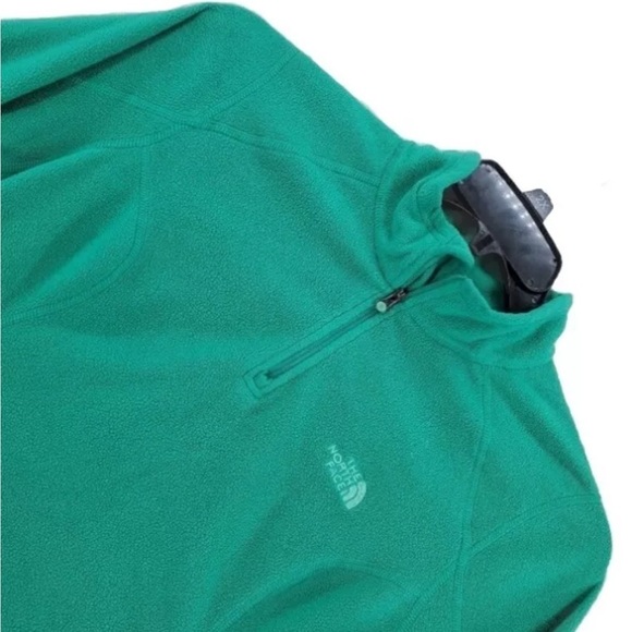 North Face 1/4 Zip Pullover Fleece Wmns M Green Polartec Outdoor Hiking Gorpcore - Picture 11 of 15